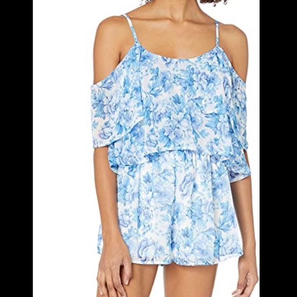 SHOW ME YOUR MUMU Blue Floral Romper 💙 - Picture 1 of 5